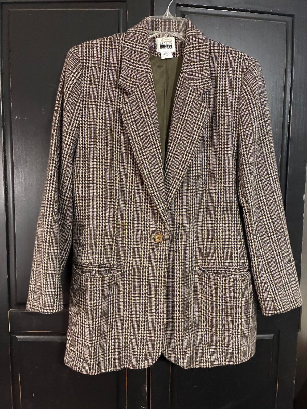 Vintage Women’s Wool Blazer Jacket Tartan Plaid Size 12 Work Wear Fall